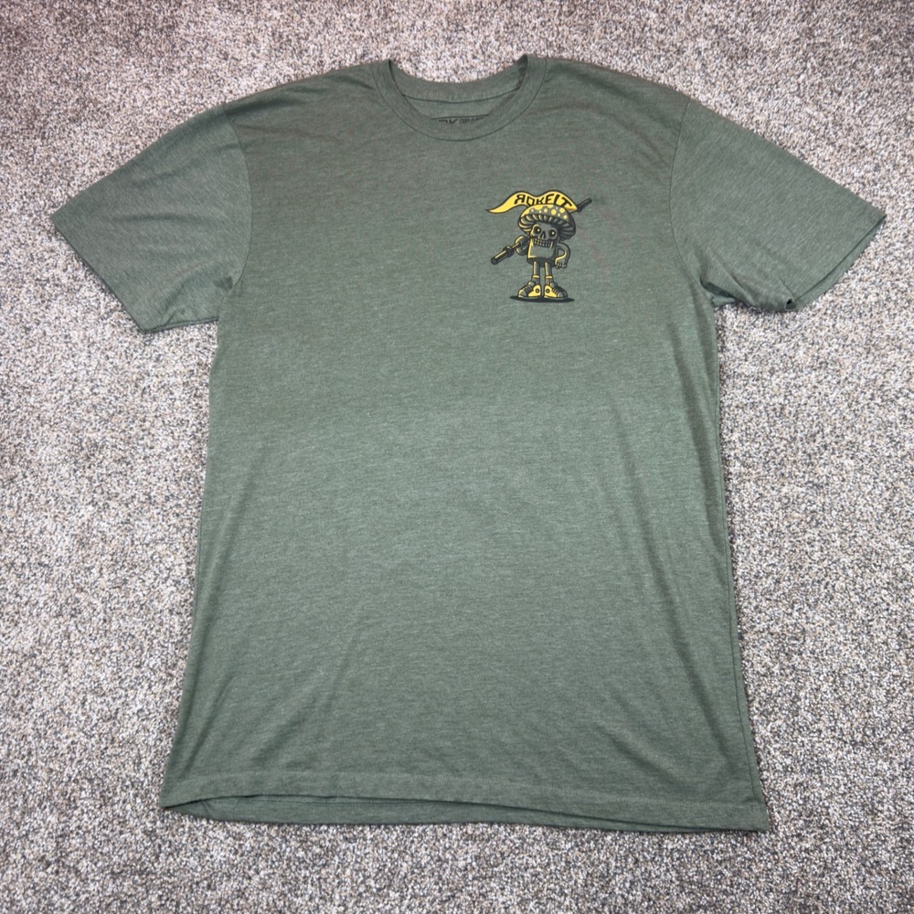 RokFit Camp RokFit Mushroom Skeleton Graphic T-Shirt Mens XL Green Heathered